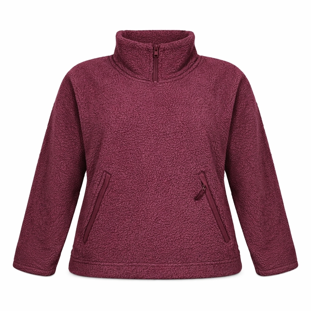 The North Face Women’s Sherpa Fleece Quarter Zip Pullover Winter Burgundy XL - Picture 2 of 9